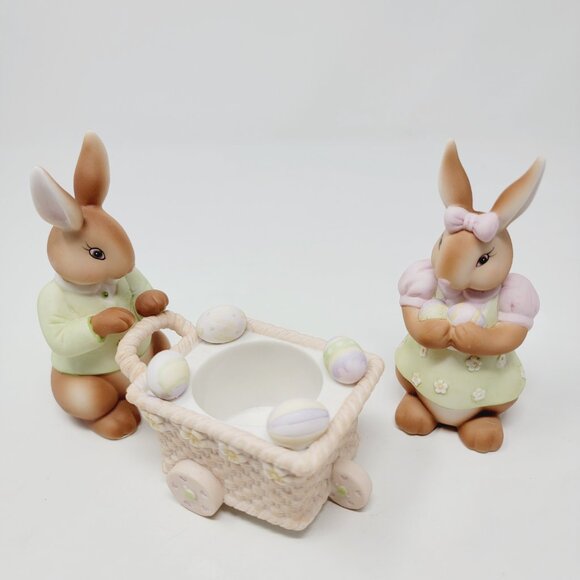 Partylite Bertie & Bea Easter Bunny Rabbit Votive Candle holder - Picture 1 of 16